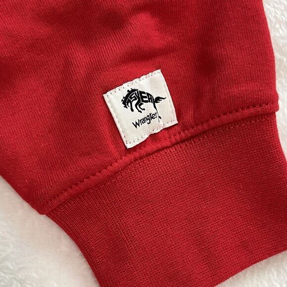 Wrangler MEN'S 75TH ANNIVERSARY Small HOODIE Drawstring Chinese Logo RED - Picture 3 of 15